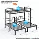preview thumbnail 2 of 5, Metal Triple Bunk Bed Twin Over Twin Over Twin,3 Bunk Beds with Shelves for Kids,Teens and Adults,Heavy Duty,Black
