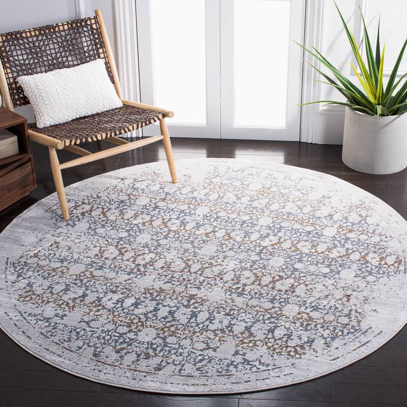 SAFAVIEH Craft Marrit Modern Rug - 6'7" Round - Grey/Gold