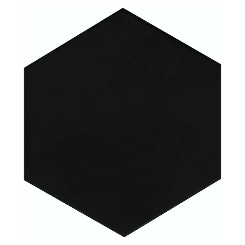 10 inch Hexagon Porcelain Matt Tile - 17 pieces (7.40 sf) - Black