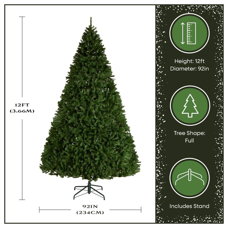 National Tree Company 12 ft Unlit North Valley Spruce Full Artificial Christmas Tree, 4,663 Tips, Includes Stand, Green