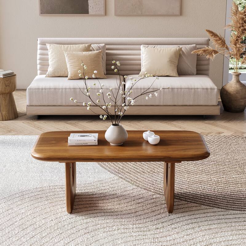 Rustic Industrial Rectangular Coffee Table - Smooth PVC coating