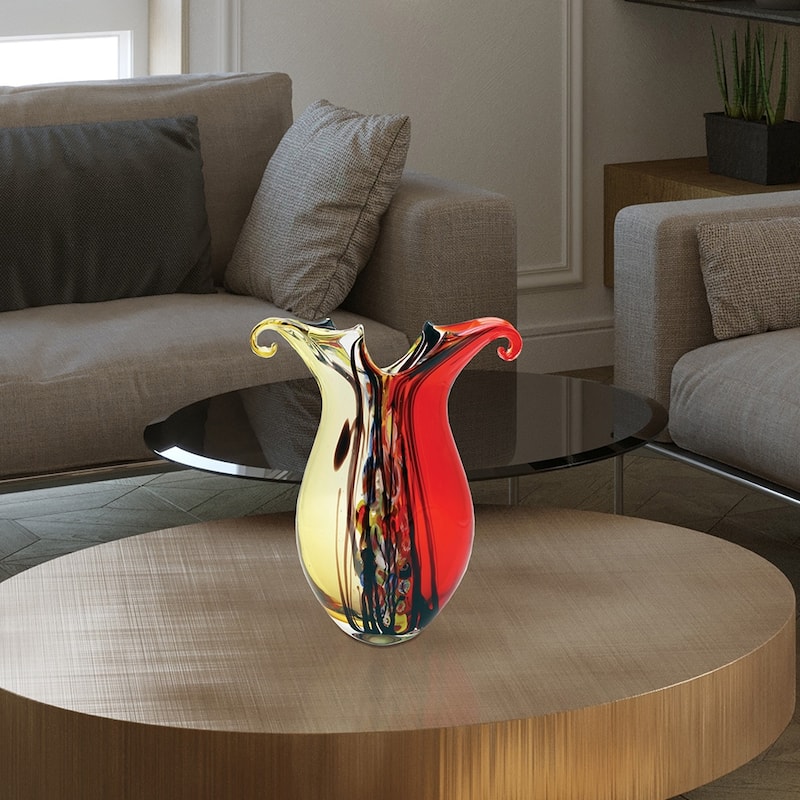 Cecile Hand Blown Art Glass Vase