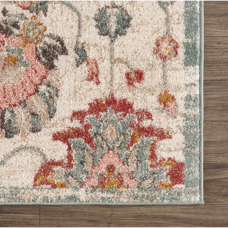 Hauteloom Twilight Living Room, Bedroom Area Rug - Dusty Pink, Sky Blue, Light Gray - 2' x 3'