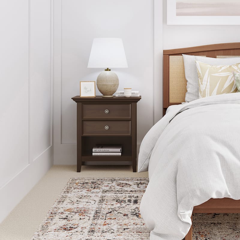 WYNDENHALL Halifax SOLID WOOD 24 inch Wide Bedside Nightstand Table