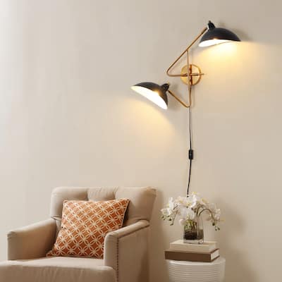 SAFAVIEH Lighting Aspera 2 Light 14.5" Wall Sconce (Set of 2) - 28" x 14.5" x 19"-W/D/H