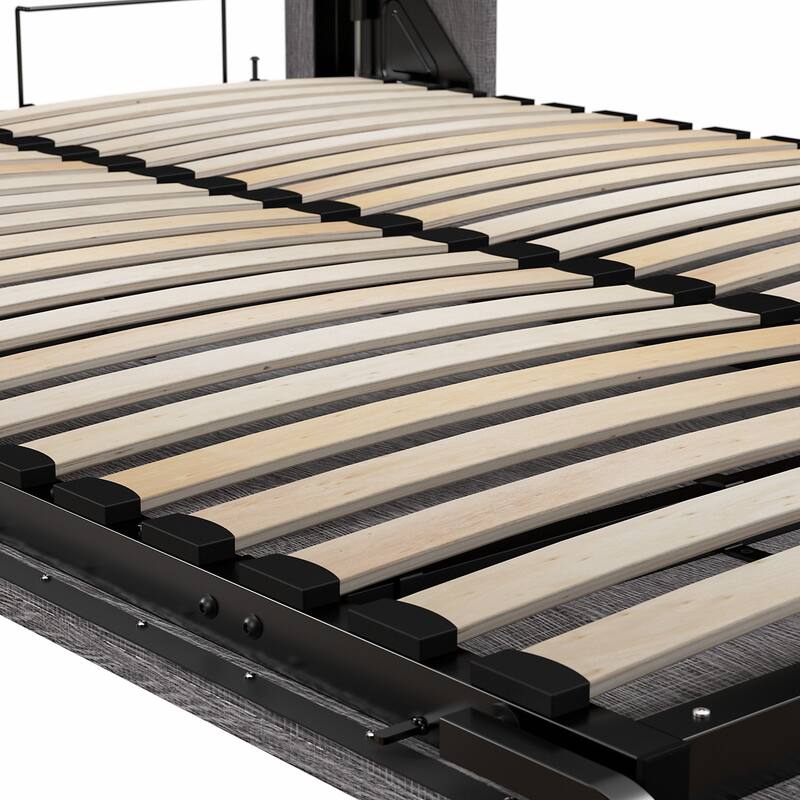 Bestar Pur Queen Murphy Bed with Shelving Unit and Drawers (90W)