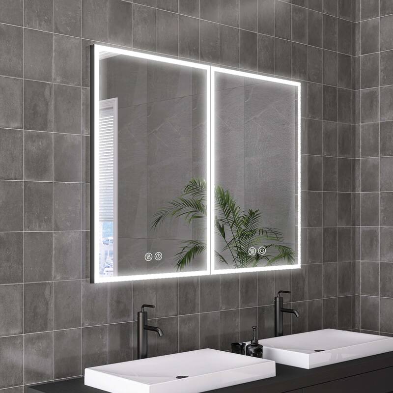 40" x 30" Lighted Medicine Cabinet with Mirror, Recessed Medicine Cabinets for Bathroom - 40" x 30"