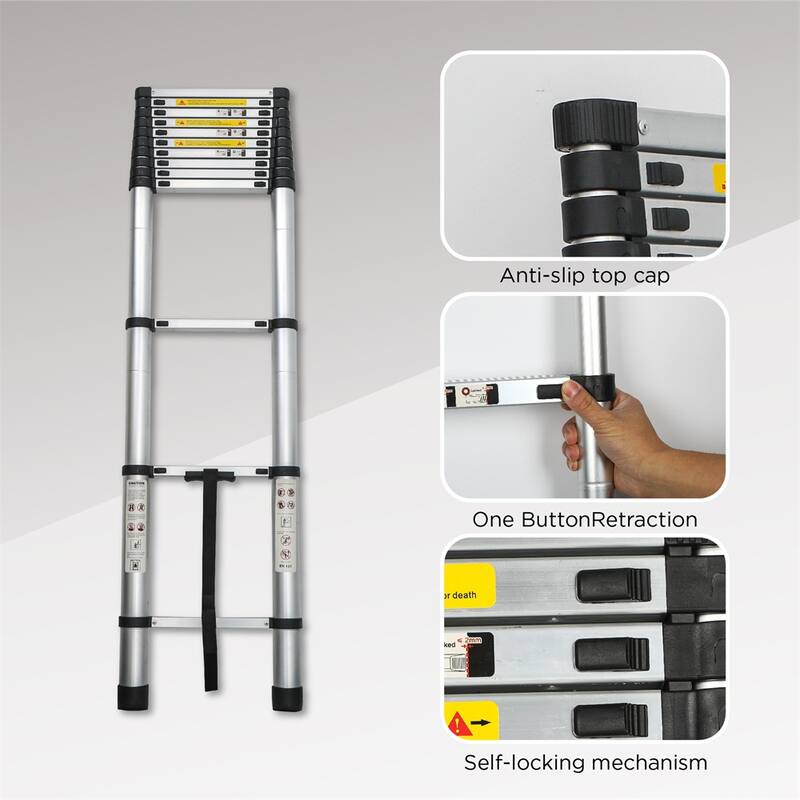 Telescoping Ladder 12.5FT,Telescopic Extension Ladder,Folding Ladder