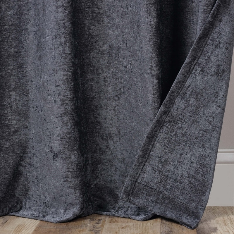 Superior Noor Semi-Blackout Chenille Grommet Curtains, Set of 2 Panels