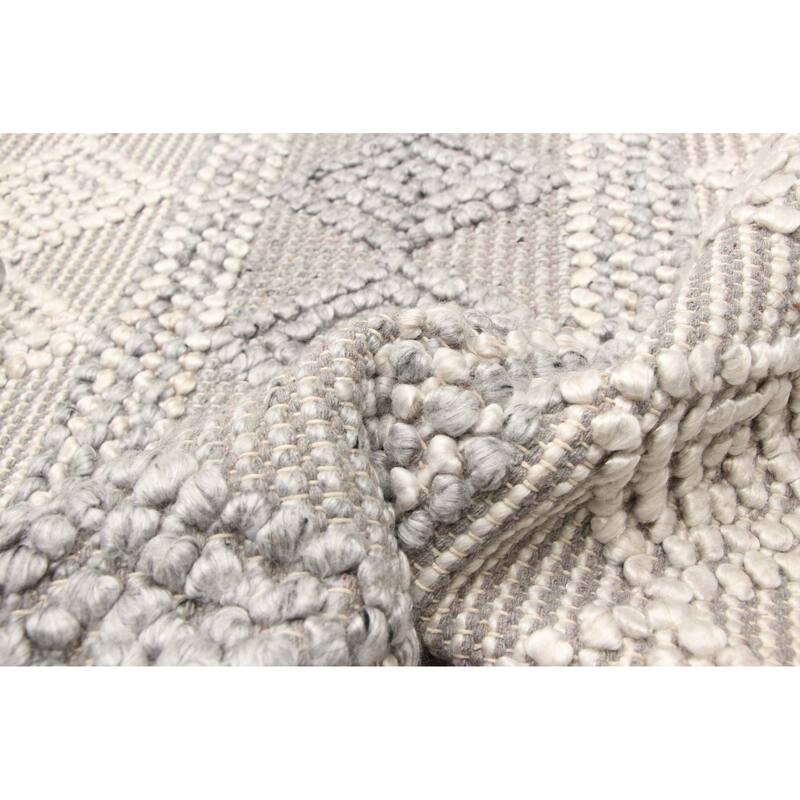 ECARPETGALLERY Braid weave Sienna Grey Wool Rug - 5'3 x 7'4