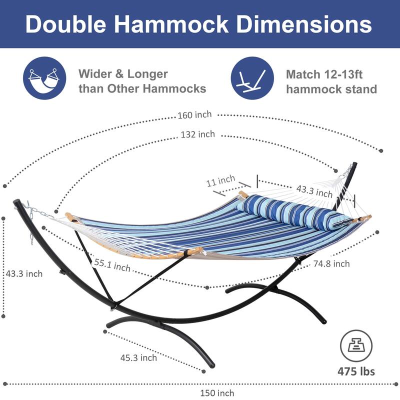 Portable Freestanding Hammock with Curved Stand for Outside