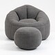 preview thumbnail 25 of 101, Microfiber High-Density Foam Bean Bag Lounge Chairs with Removable Footrest