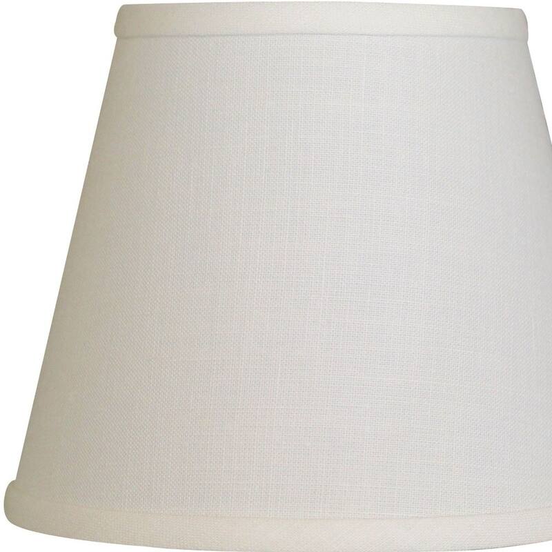 8" White Hardback Empire Linen Lampshade - 8" L x 8" W x 6.5" H