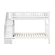 preview thumbnail 5 of 4, Woodland Twin over Twin Solid Wood Staircase Bunk Bed in White