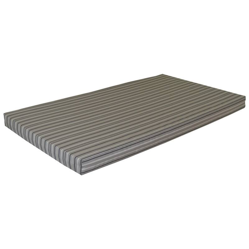 Bed Cushion - 4" Thick - Full Size - Gray Stripe