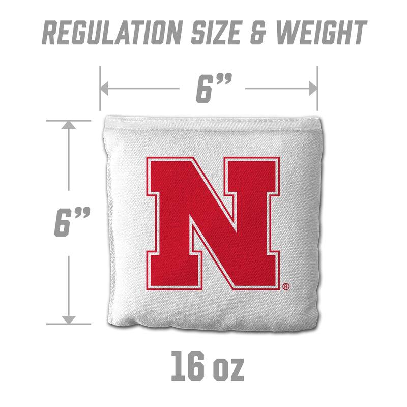 Nebraska Cornhuskers NCAA Dual Sided Pro Stop & Slide Cornhole Bags