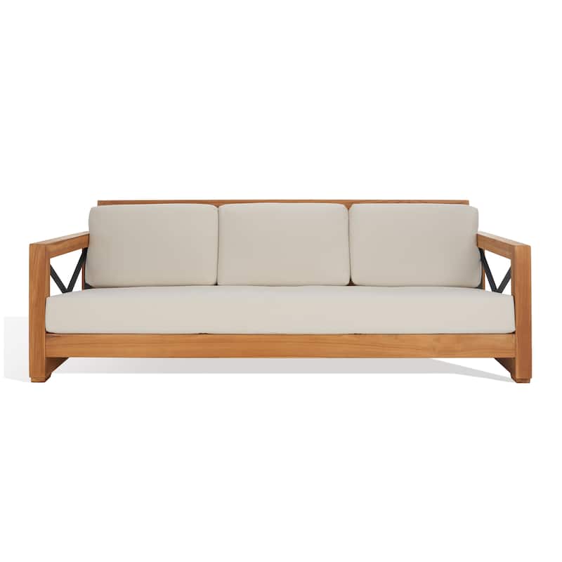 SAFAVIEH Outdoor Living Andros Teak Patio Sofa