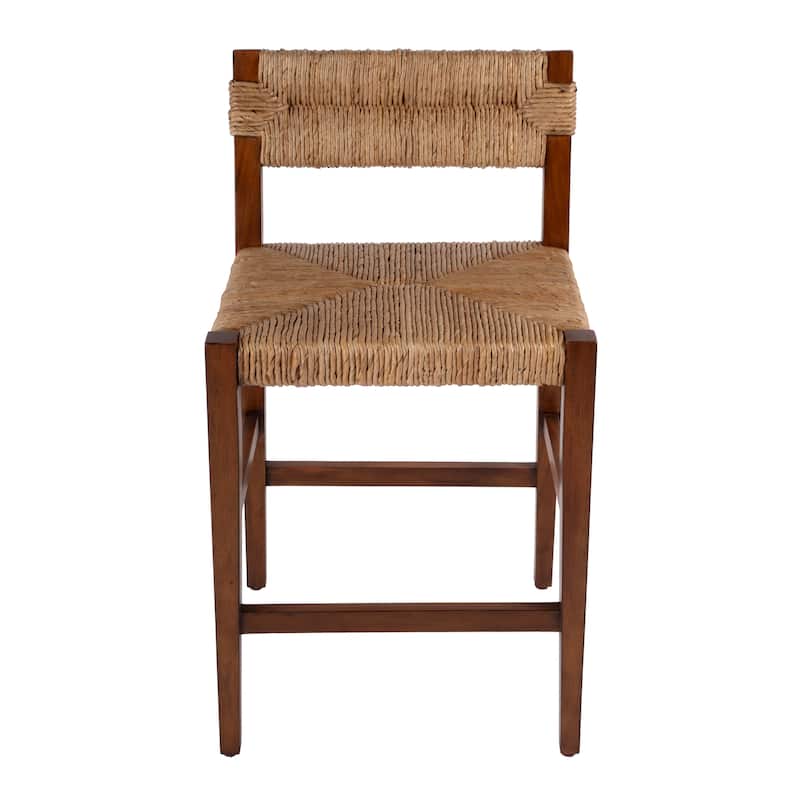 Valencia 25 in. Seat Height Woven Counter Stool with Back