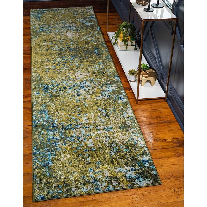 Contemporary Zhale Collection Area Rug - 2'7"x10' - Green