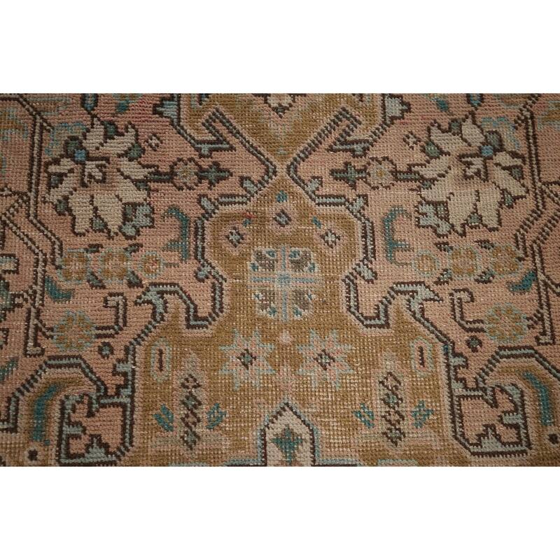 Distressed Tabriz Persian Vintage Area Rug Hand-Knotted Wool Carpet - 6'5" x 9'3"