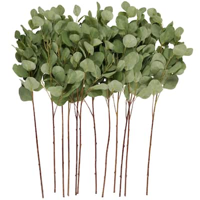 Polyester Eucalyptus Stem Tall Artificial Foliage - Set of 12 Green - Roche River Decor