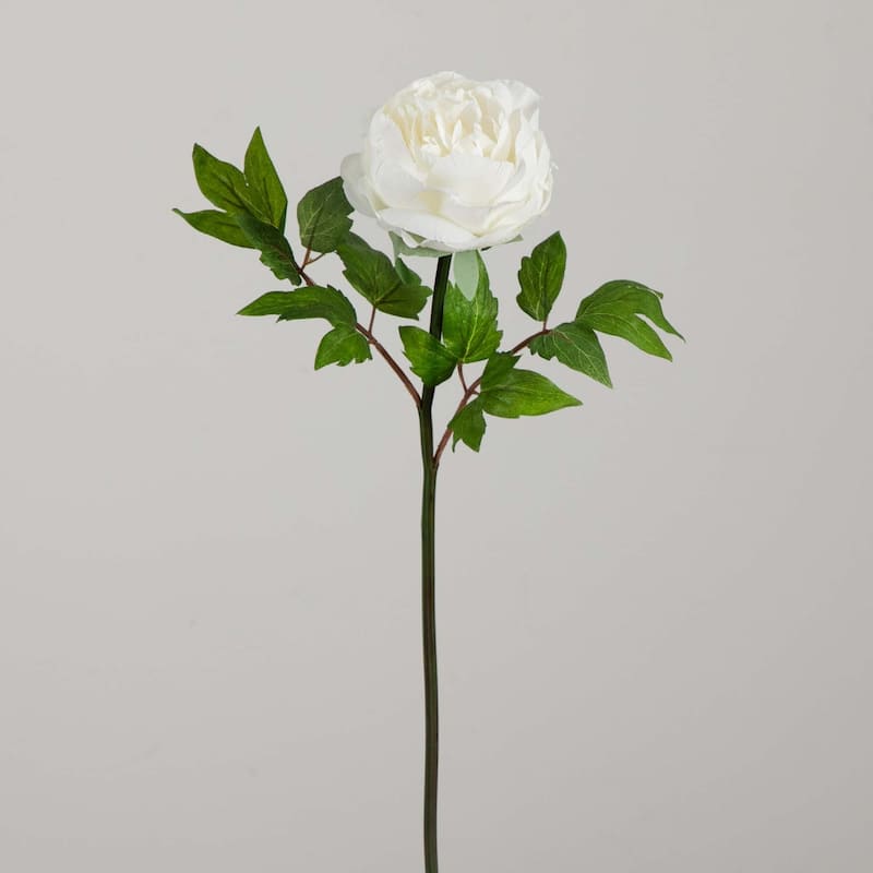 Floral Peony Artificial Stem Sprays - 20" - Set of 3 - White