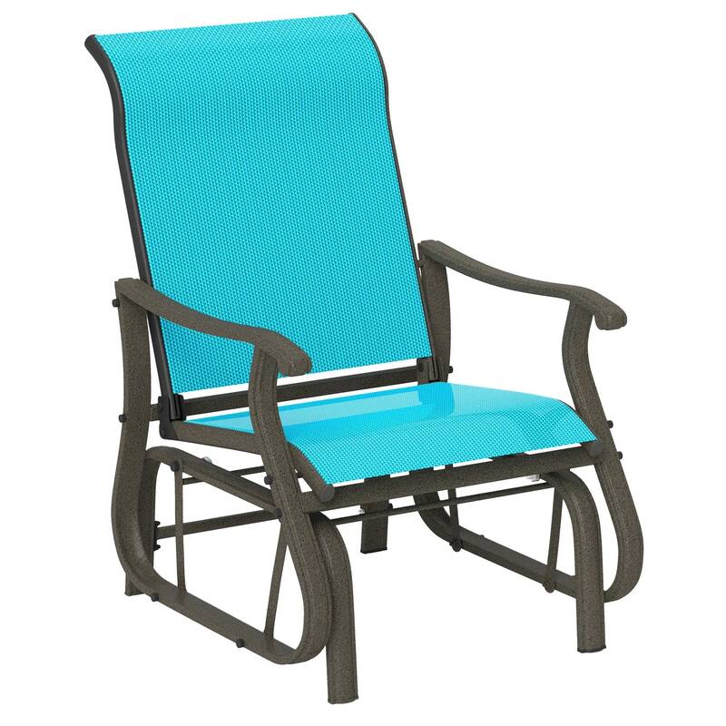 Outdoor Glider Chair Patio Glider Swing Chair with Mesh Seat for Porch