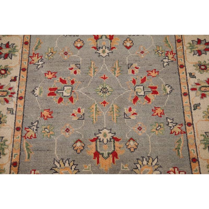 Floral Oushak Oriental Accent Rug Hand-Knotted Wool Carpet - 3'6" x 4'9"
