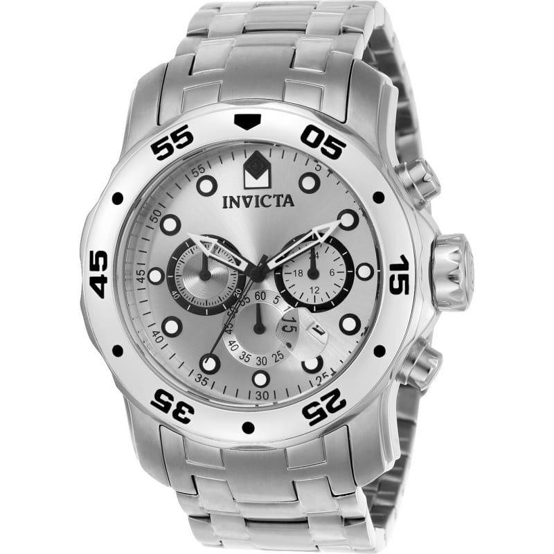 Invicta Men's 0071 Pro Diver Quartz Chronograph Silver Dial Watch