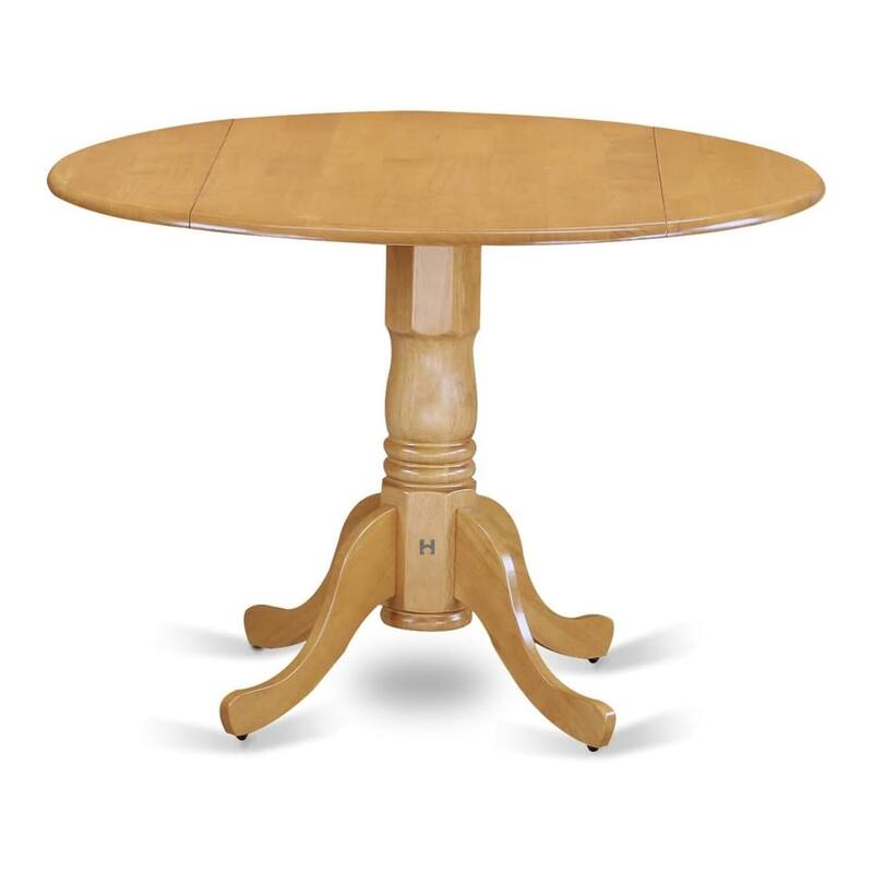 Round Dining Table Mid Century Modern Pedestal Table Kitchen Table Oak Finish - 42