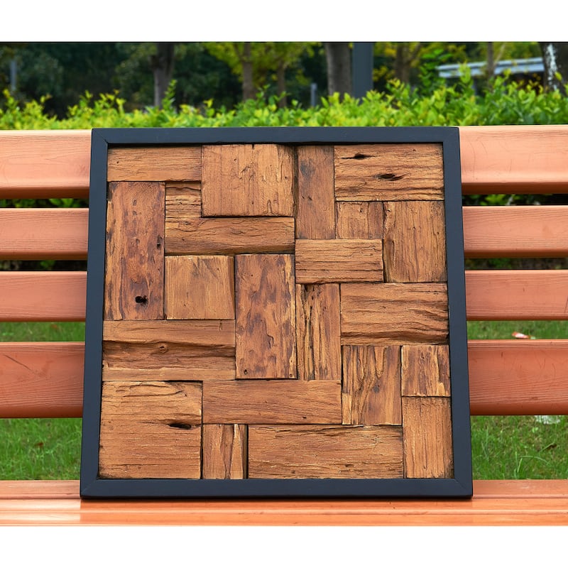Home Soft Things Wall Decor Farmhouse Wood Wall Panel - square new simetris 17 x 17