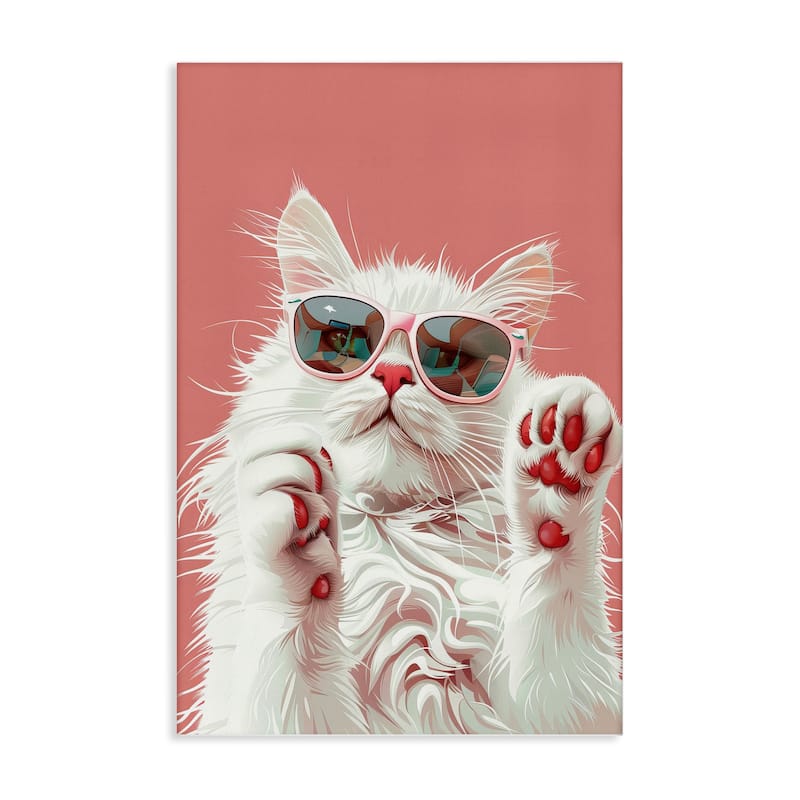 Stupell Glam Cat with Sunglasses Canvas Wall Art Design By LSR Design Studio - 24 x 36