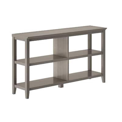54" Washed Gray Solid 2-Tier Low Horizontal Bookcase