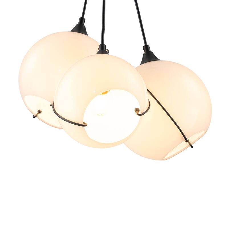 Classic Elegant Milky White Glass Globe Cluster Chandelier