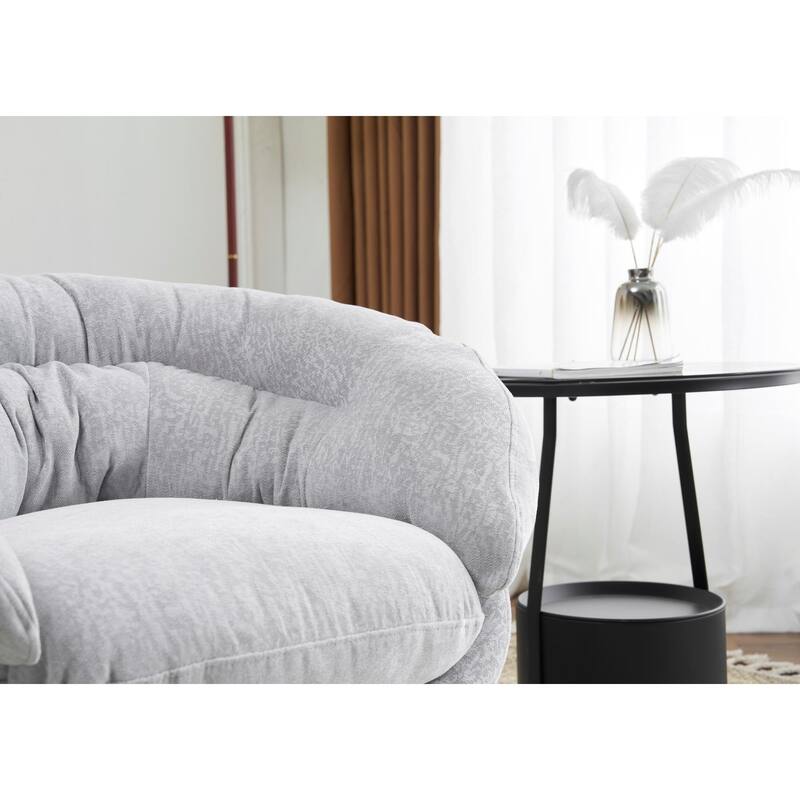 Ergonomic Chenille Office Chair Swivel Chair, Rotating Chair Club Chair Accent Chair with Removable Cushion