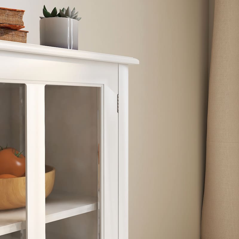 Buffet Storage Cabinet with Double Glass Doors
