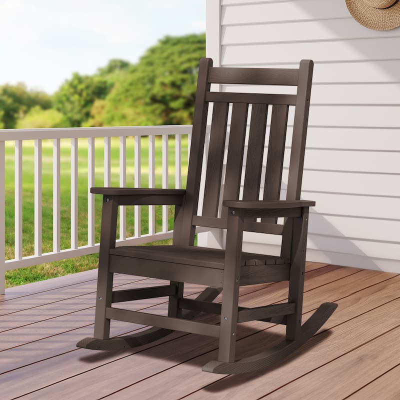 HDPE Outdoor Patio Rocking Plastic Adirondack Chair