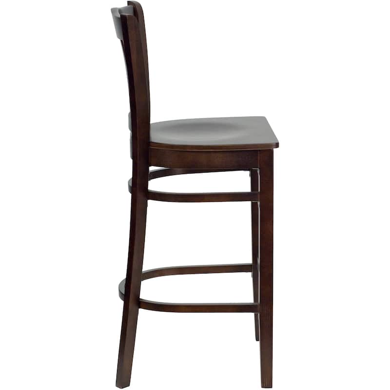 2Pk Vertical Slat Back Wood Restaurant Barstool - Hospitality Seating