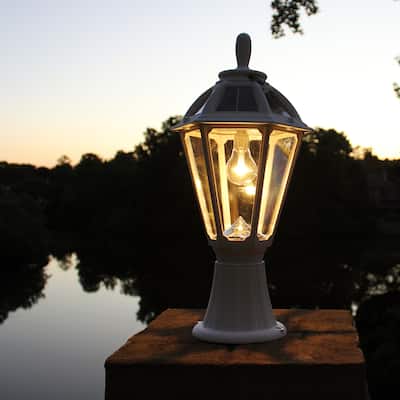 Polaris Bulb Black Solar 3' Fitter Post Light with Pier or Wall Sconce