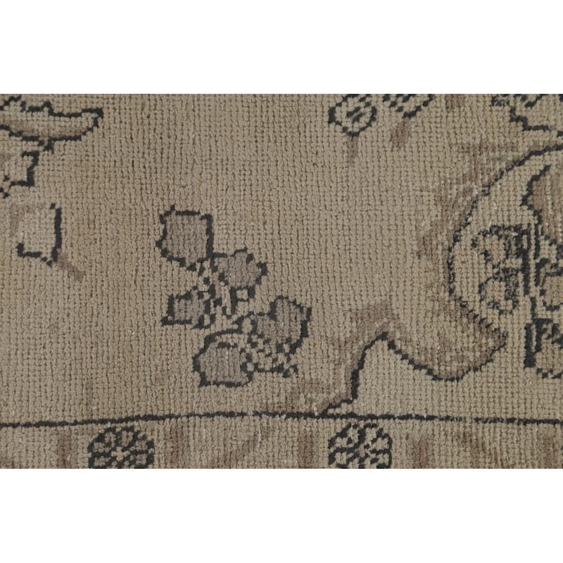 Distressed Tabriz Persian Vintage Rug Handmade Wool Carpet - 6'2"x 9'4"
