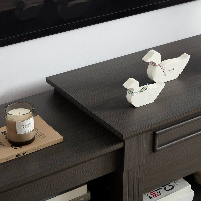 65.75" Modern TV Stand Media Console Table with Large Storage Cabinet, Adjustable Shelves for TVs up to 65 Inch