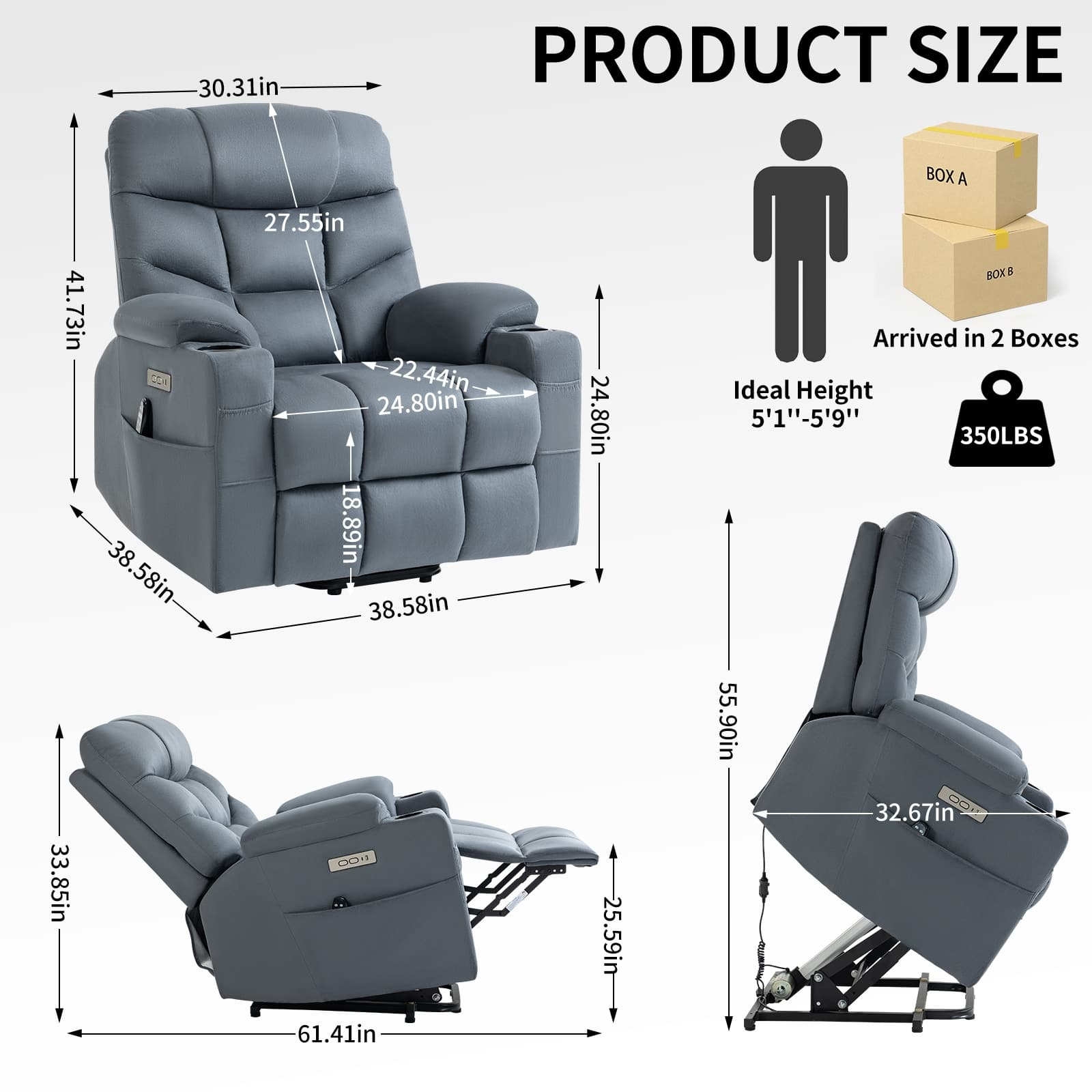 Motor Up to 350 LBS Power Lift Recliner Chair, Heavy Duty Motion Mechanism Bed Bath & Beyond