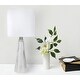 preview thumbnail 1 of 106, 16-in. Glass Lamp w/ Brushed Nickel Accents and Drum Shade