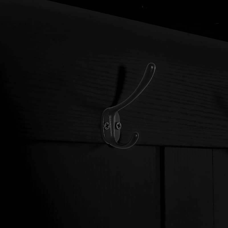 Multipurpose Coat Rack with 4 Hooks, Wood Hall Tree with Shoe Bench, Entryway Bench with Storage Shelves and Shoe Storage