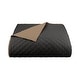 preview thumbnail 17 of 36, Martex Reversible Coverlet Lightweight Soft Durable Easy-Care Quilt Graphite/Khaki - Queen