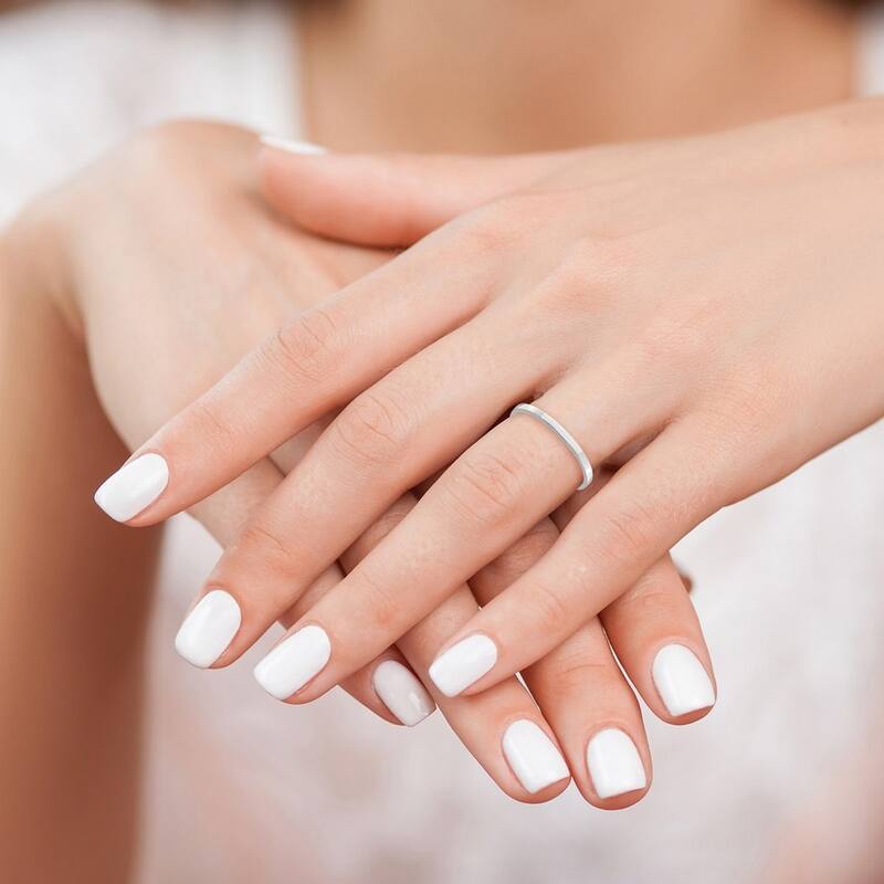 Curata 14 karat White Gold High Polish [size 3] Toe Ring