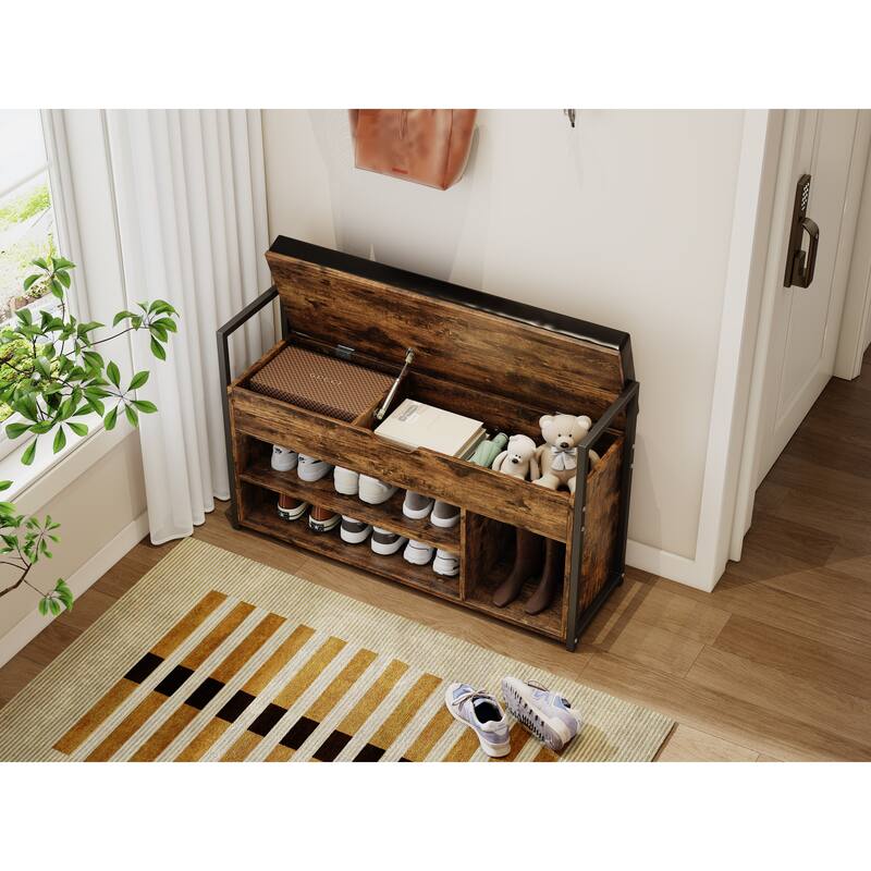 39"Shoe Storage Bench with Cushion