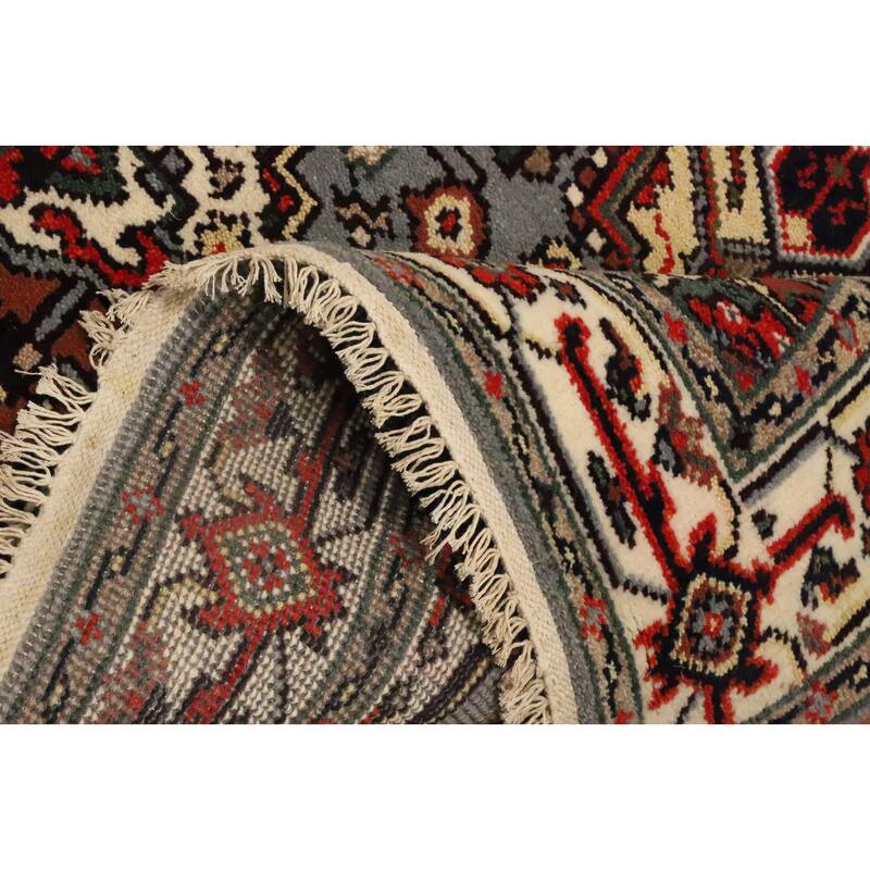 Hand Knotted Oriental 100% Wool Carpet Traditional Medallion Greys & Charcoal Heriz (serapi) Area Rug - 6' 1'' X 4' 1''