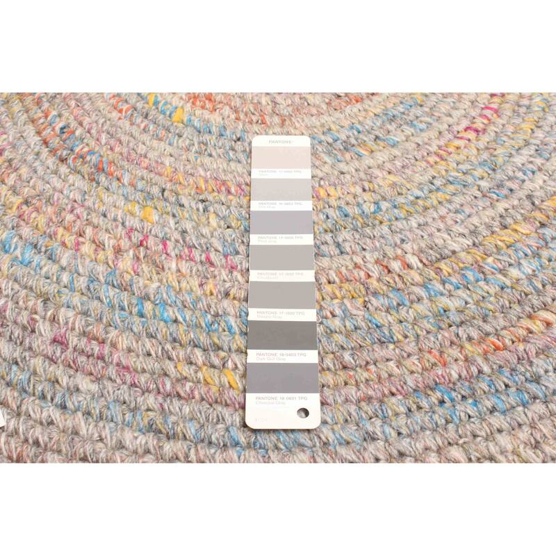 ECARPETGALLERY Braid weave Sienna Grey Wool Rug - 3'3 x 3'3