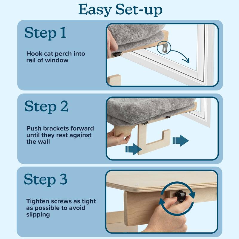 PETMAKER Cat Bed for Window Sill - Cat Window Perch with Bolster